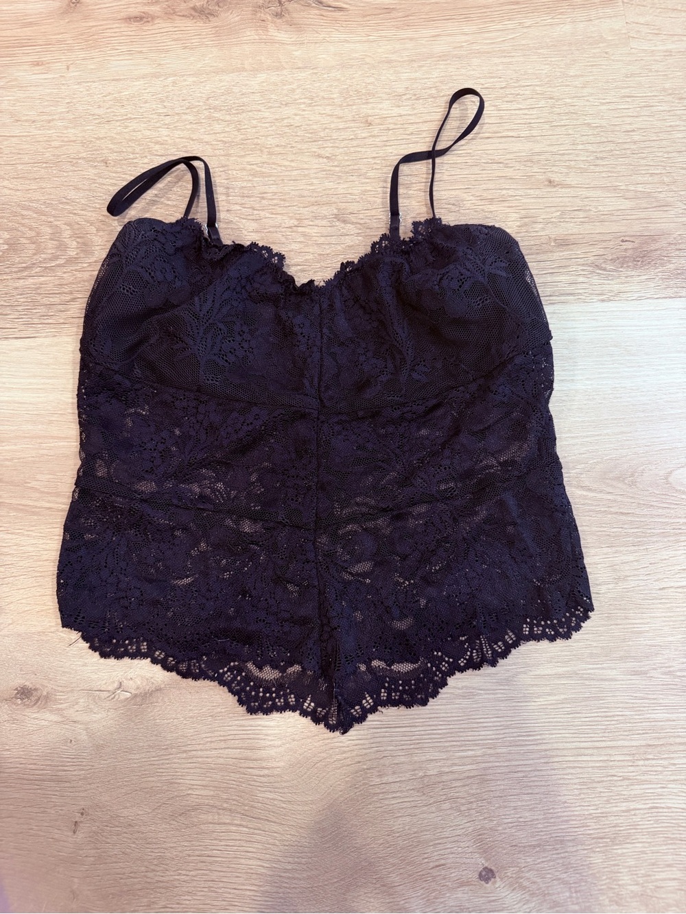 La Hearts Black Lace Cami